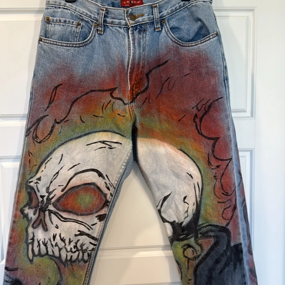 Airbrushed ghost rider Denim Jeans 31
